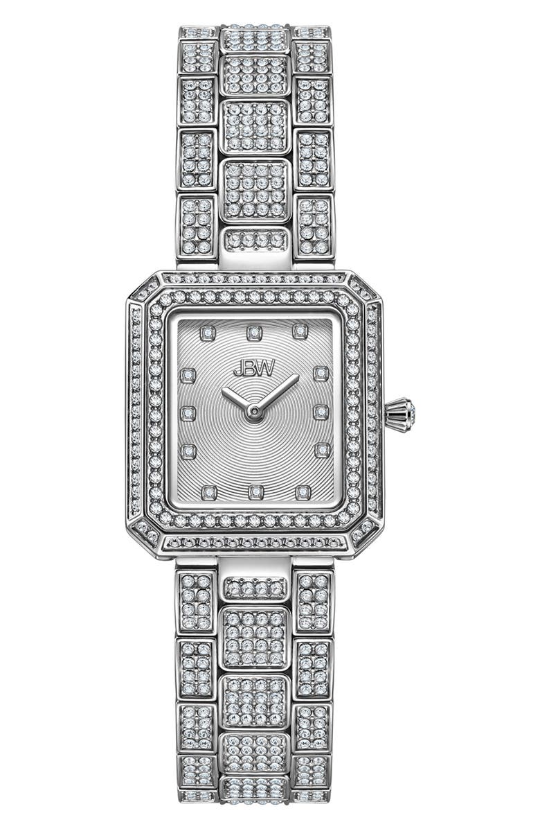 JBW Arc Diamond Bracelet Watch, 23mm, Main, color, Silver