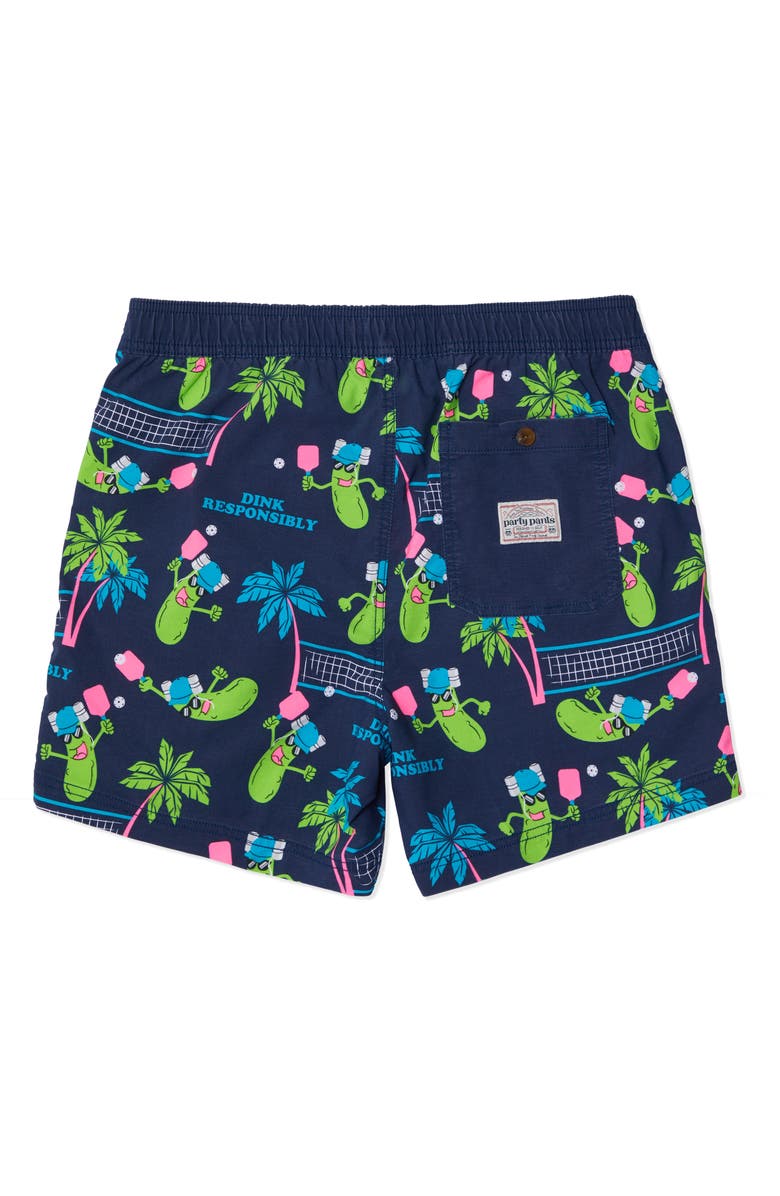 Party Pants Dink Responsibly Swim Trunks, Alternate, color, Navy Blue