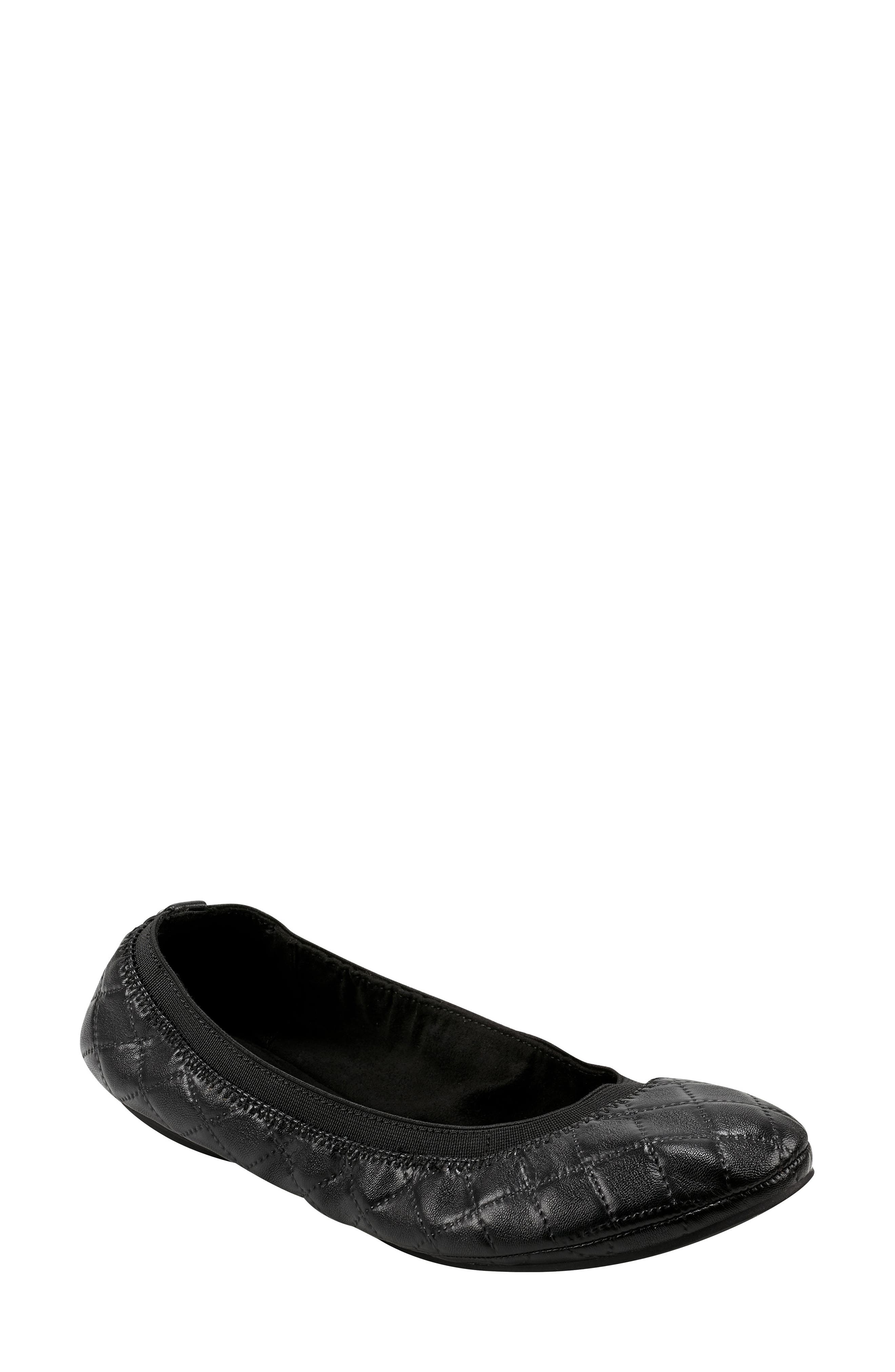 Bandolino Edition Quilted Ballet Flat, Main, color, Black