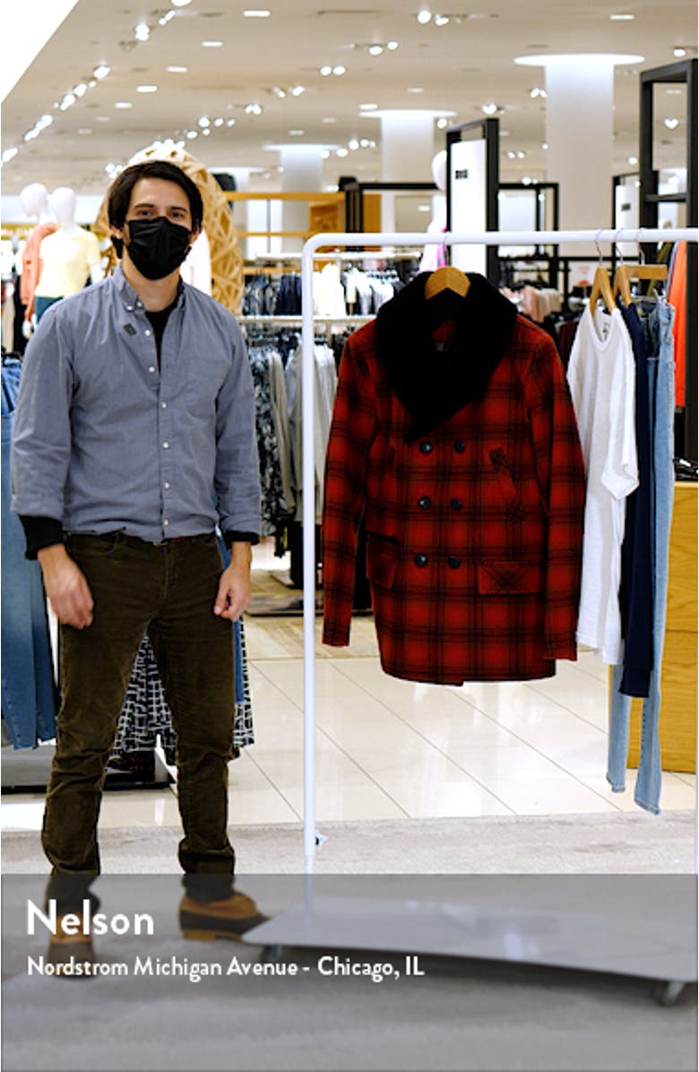 Tribeca Genuine Shearling Trim Plaid Coat, sales video thumbnail