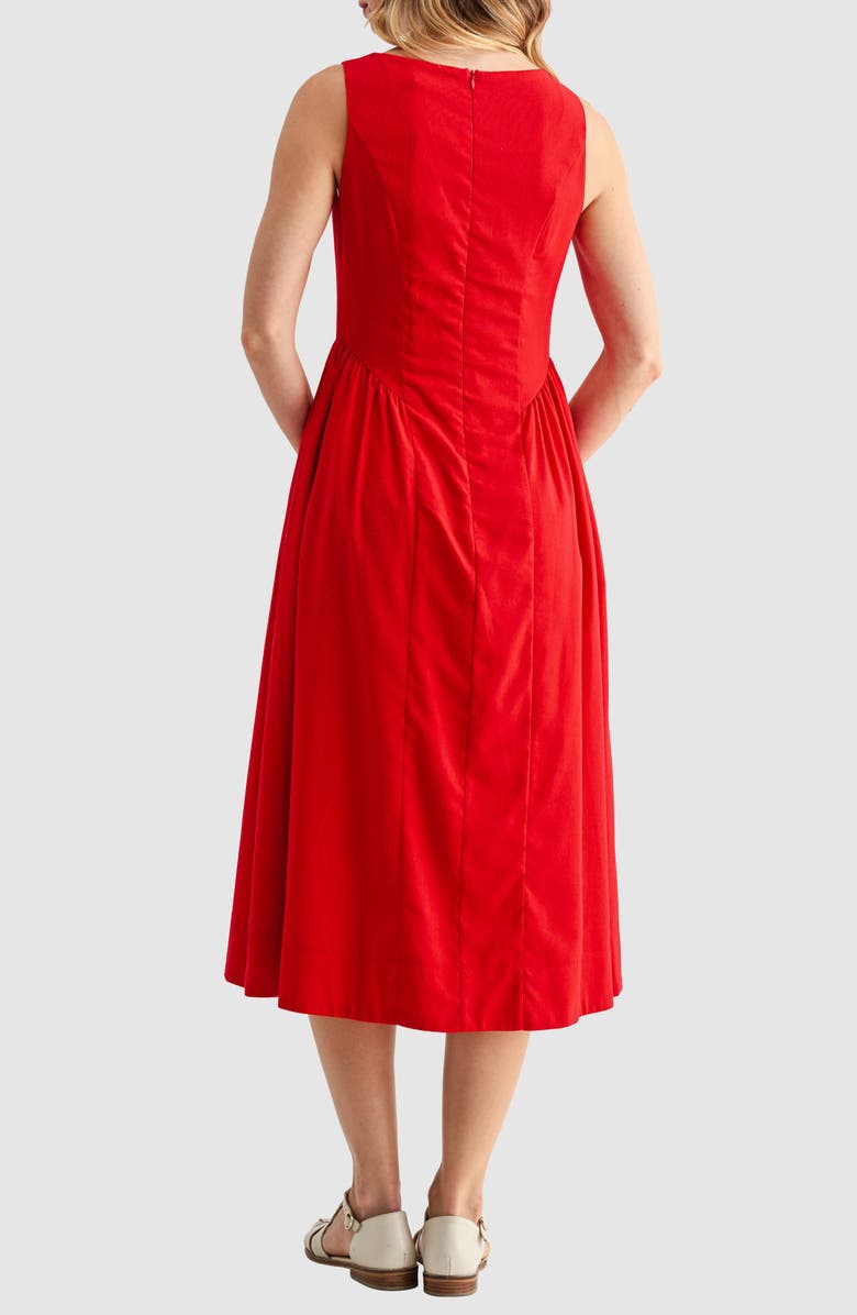 All in Favor Fit & Flare Midi Dress, Alternate, color, Red
