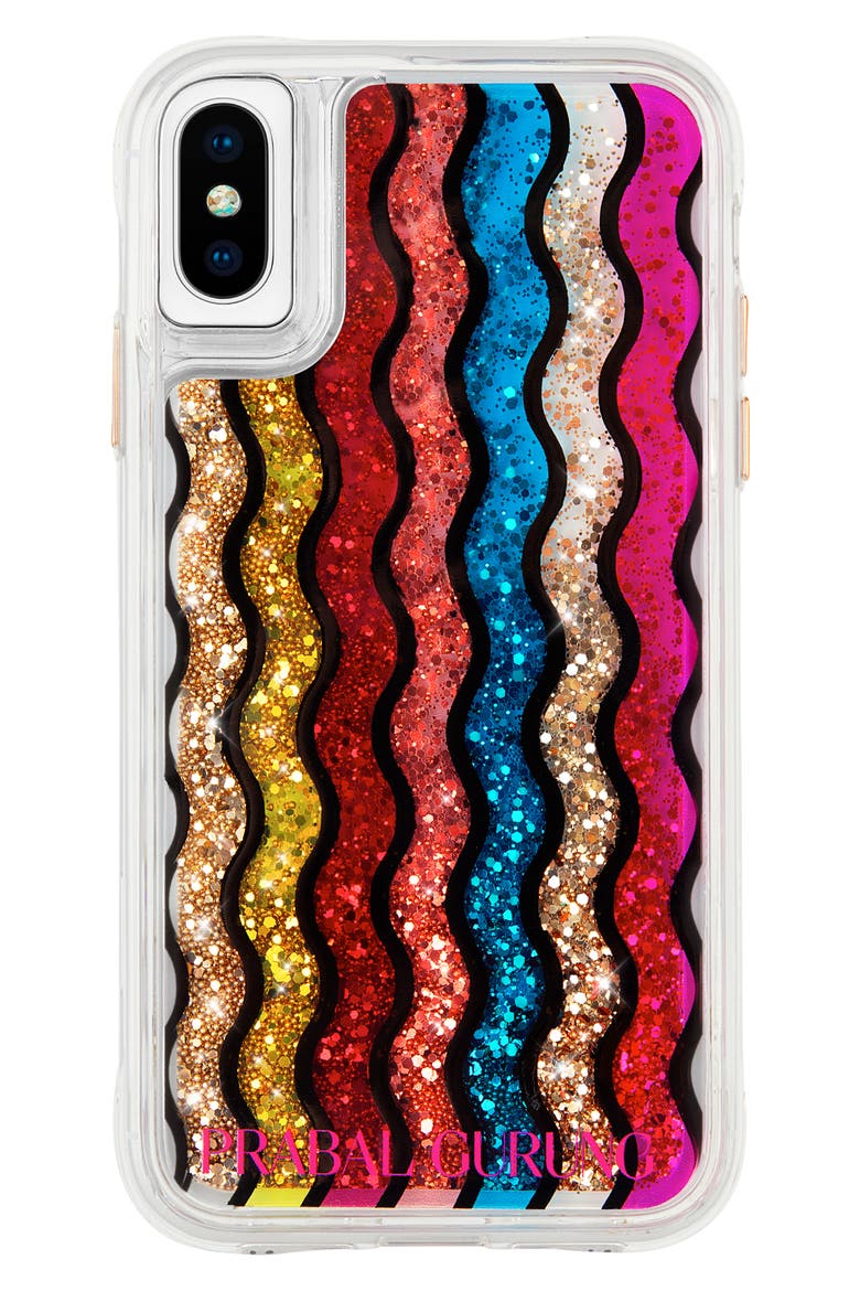 x Prabal Gurung Rainbow Waterfall iPhone X/XS/XS Max & XR Plus Phone Case, Main, color, MULTI