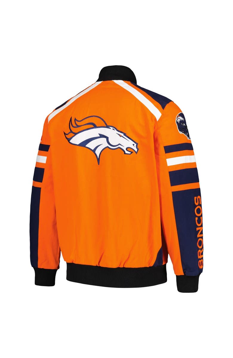G-III SPORTS BY CARL BANKS Men's G-III Sports by Carl Banks Orange Denver Broncos Power Forward Racing Full-Snap Jacket, Alternate, color,