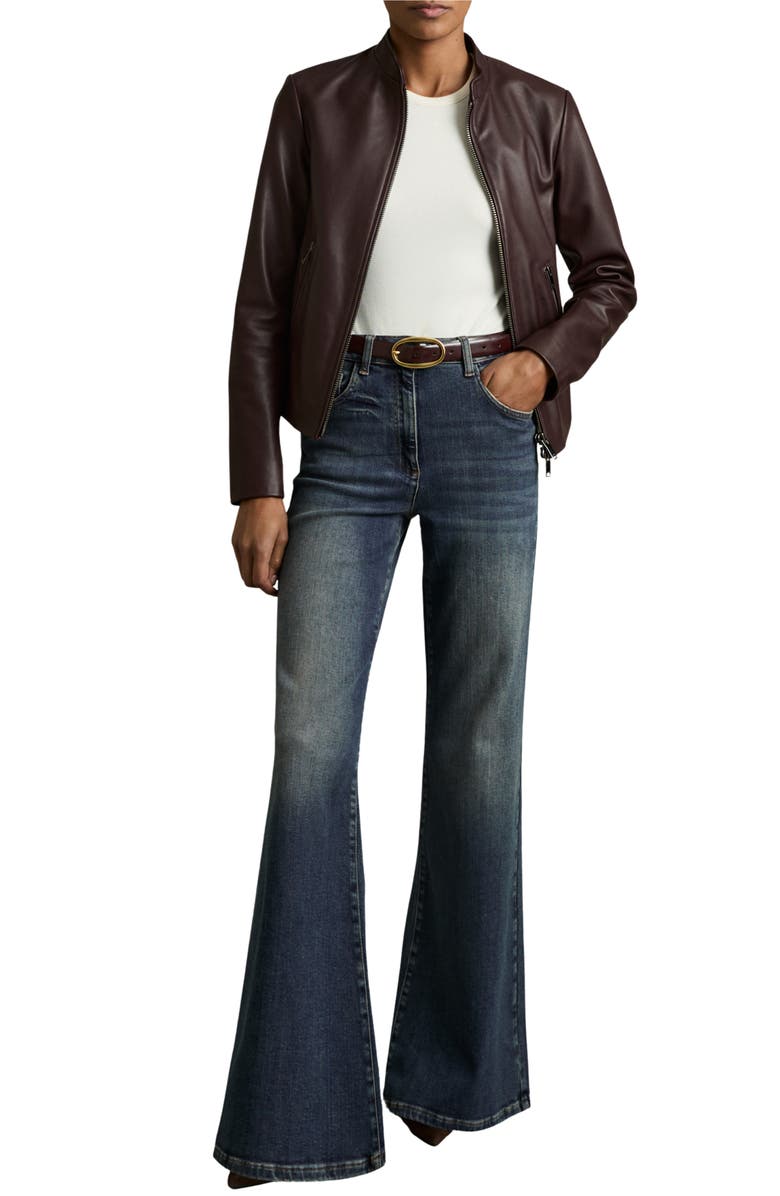 Reiss Bonnie Flare Jeans, Alternate, color, Mid Blue