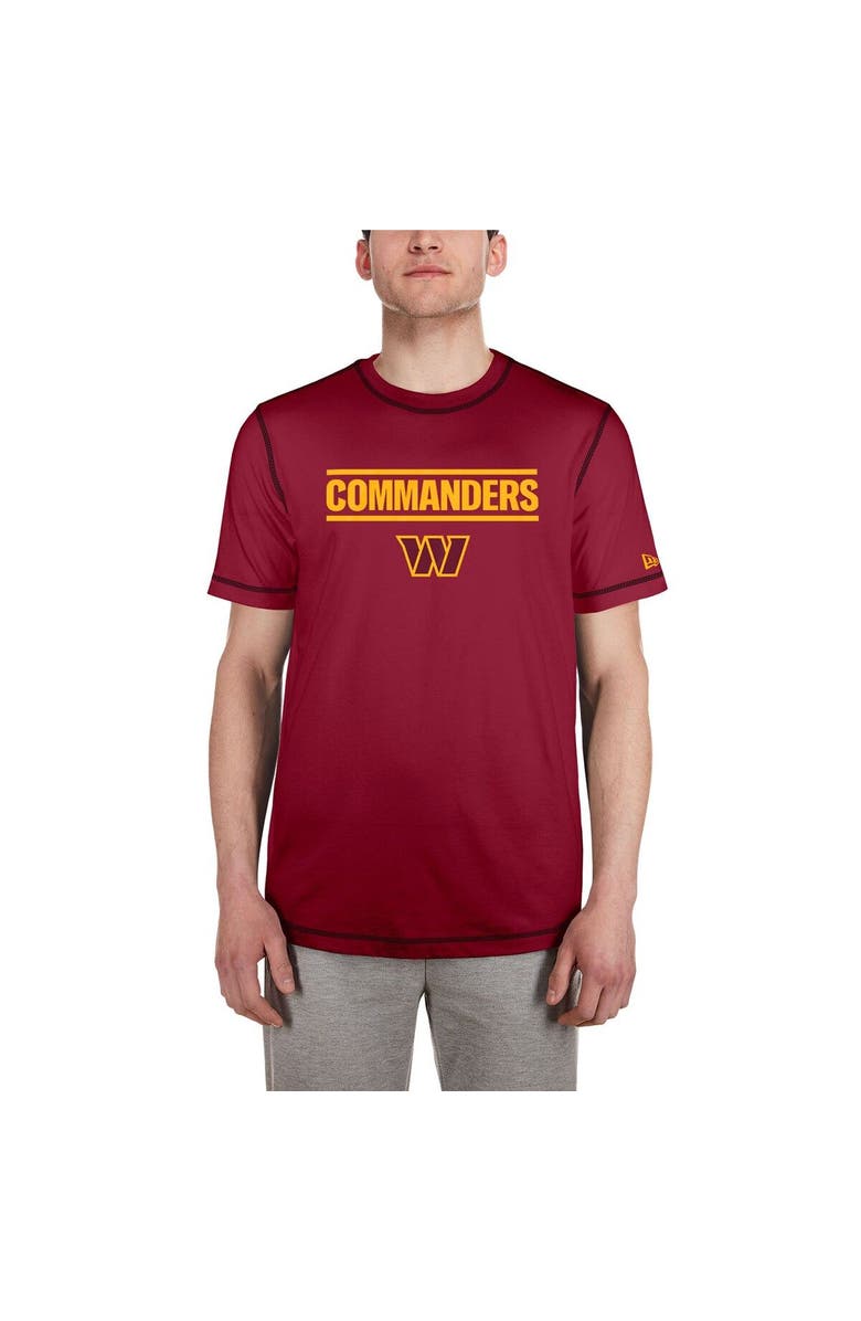 New Era Men's New Era Burgundy Washington Commanders Third Down Puff Print T-Shirt, Alternate, color, Burgundy