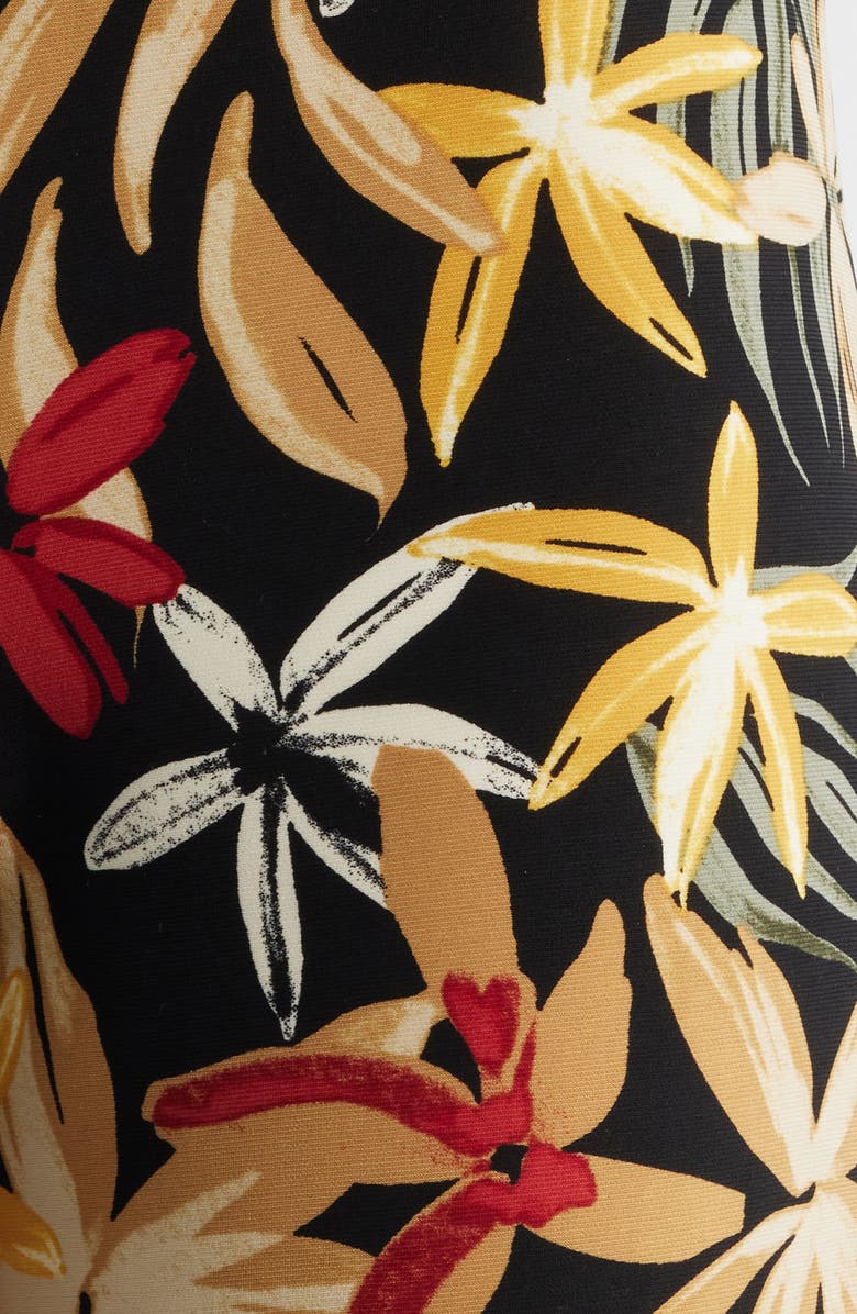 Anne Klein Floral High Waist Pull-On Wide Leg Pants, Alternate, color, 