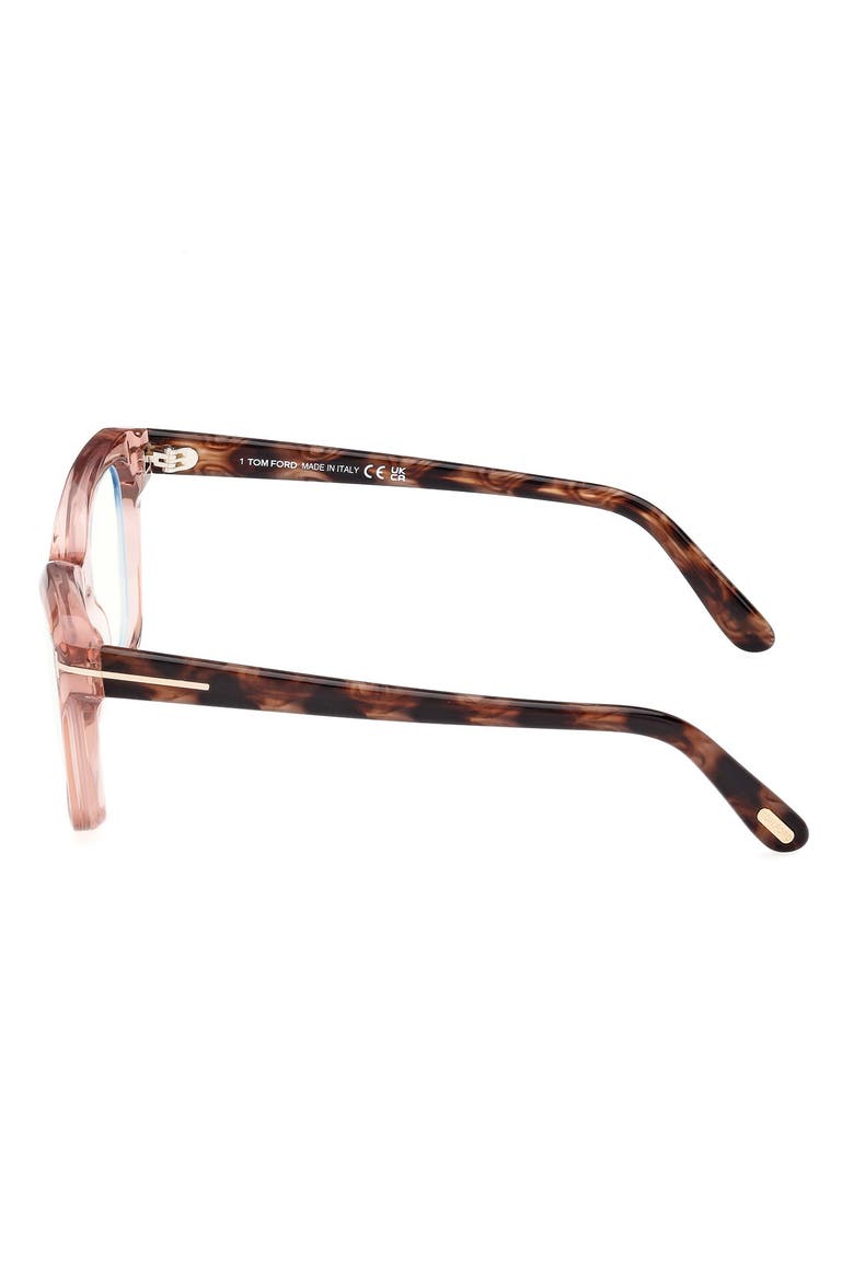53mm Cat Eye Blue Light Blocking Optical Glasses, Alternate, color, PINK VINTAGE ROSE HAVANA