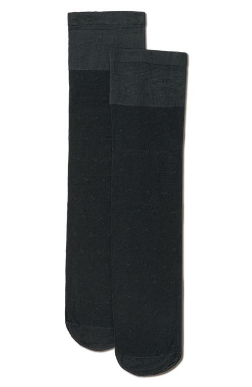 Swedish Stockings Doris Polka Dot Mesh Knee Socks In Black