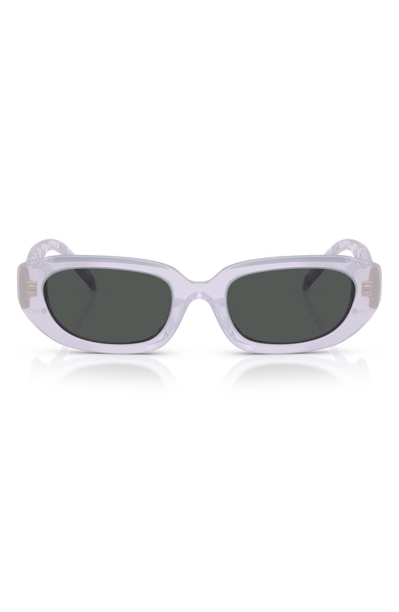 Tory Burch 52mm Irregular Sunglasses, Main, color, Milky Purple / Grey