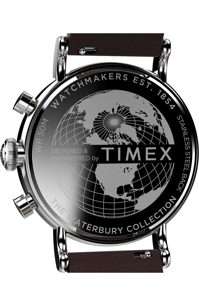 Timex<sup>®</sup> Waterbury Standard Leather Strap Watch, 40mm, Alternate, color,