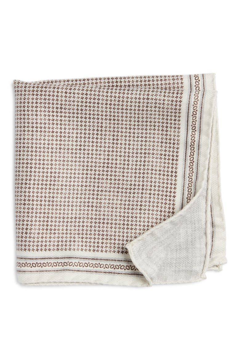 Cypress Silk Pocket Square, Main, color, GREY