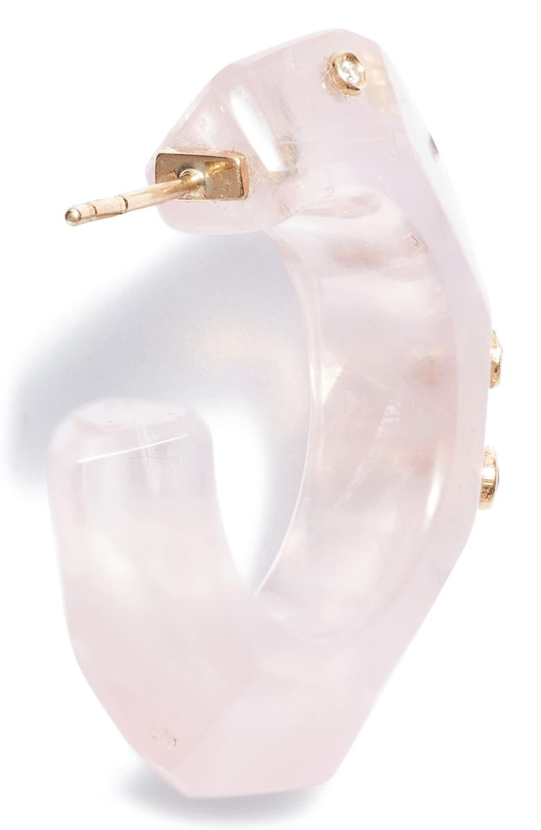 Bleecker & Prince Bubblegum Stone Hoop Earrings, Alternate, color, 