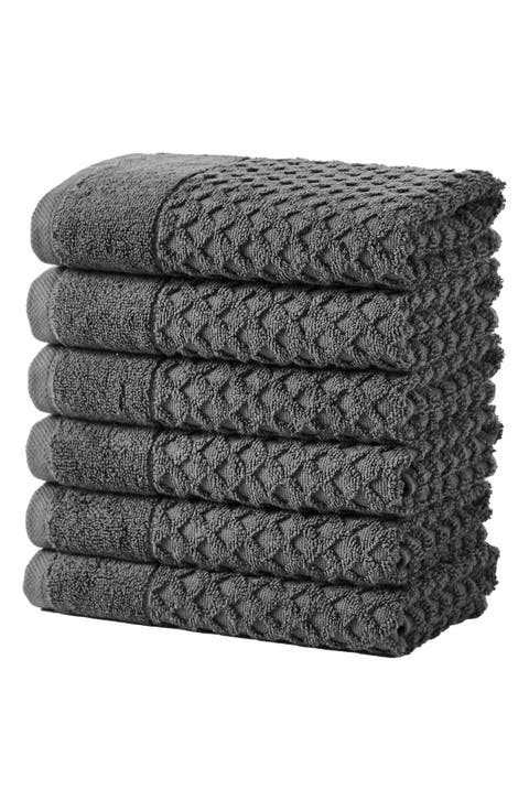 6-Pack Diamond Textured Hand Towels