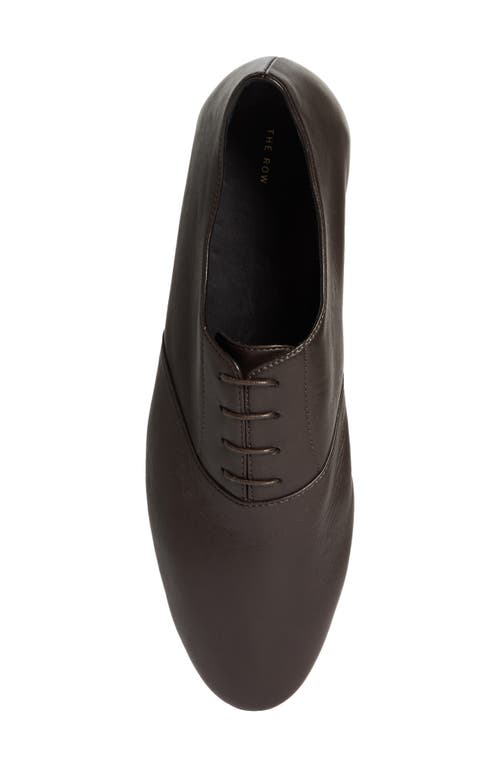 The Row Hereditas Leather Oxford Shoes In Laquer Brown
