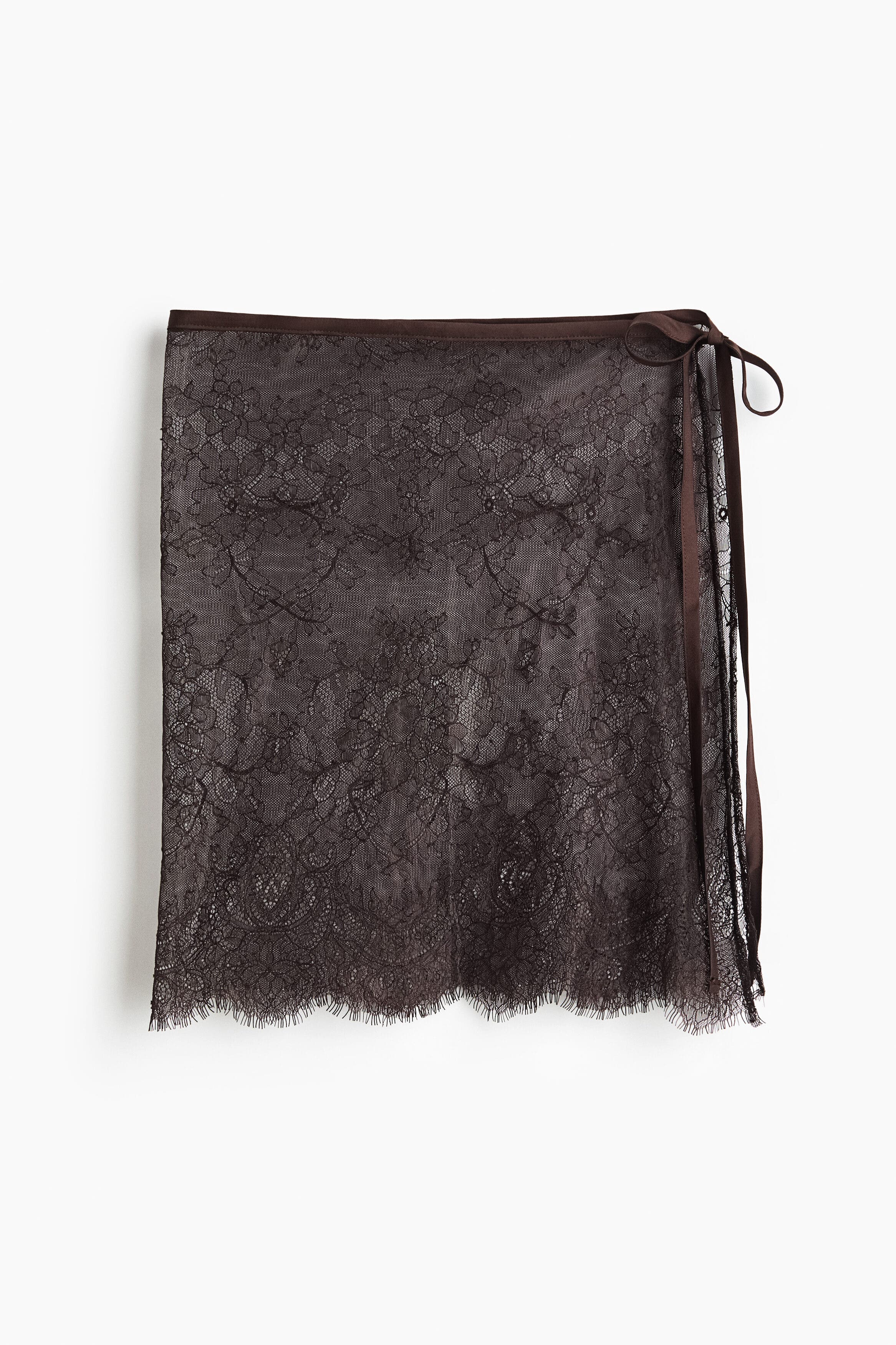H&M Lace Hip Scarf, Main, color, Dark Brown
