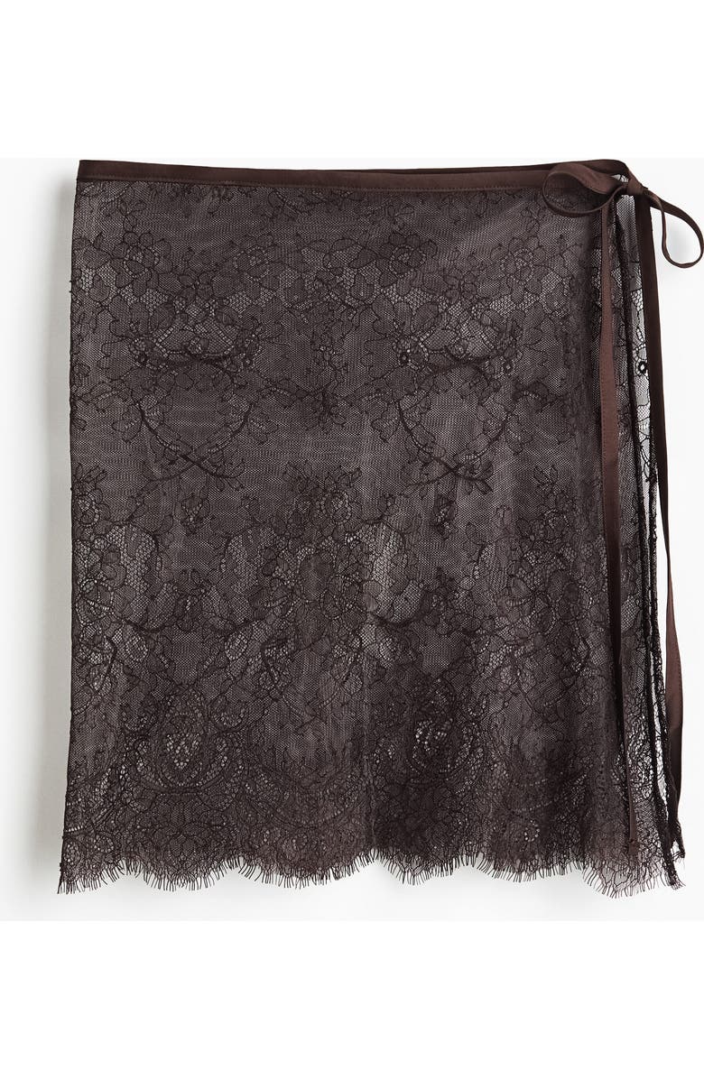 H&M Lace Hip Scarf, Main, color, Dark Brown