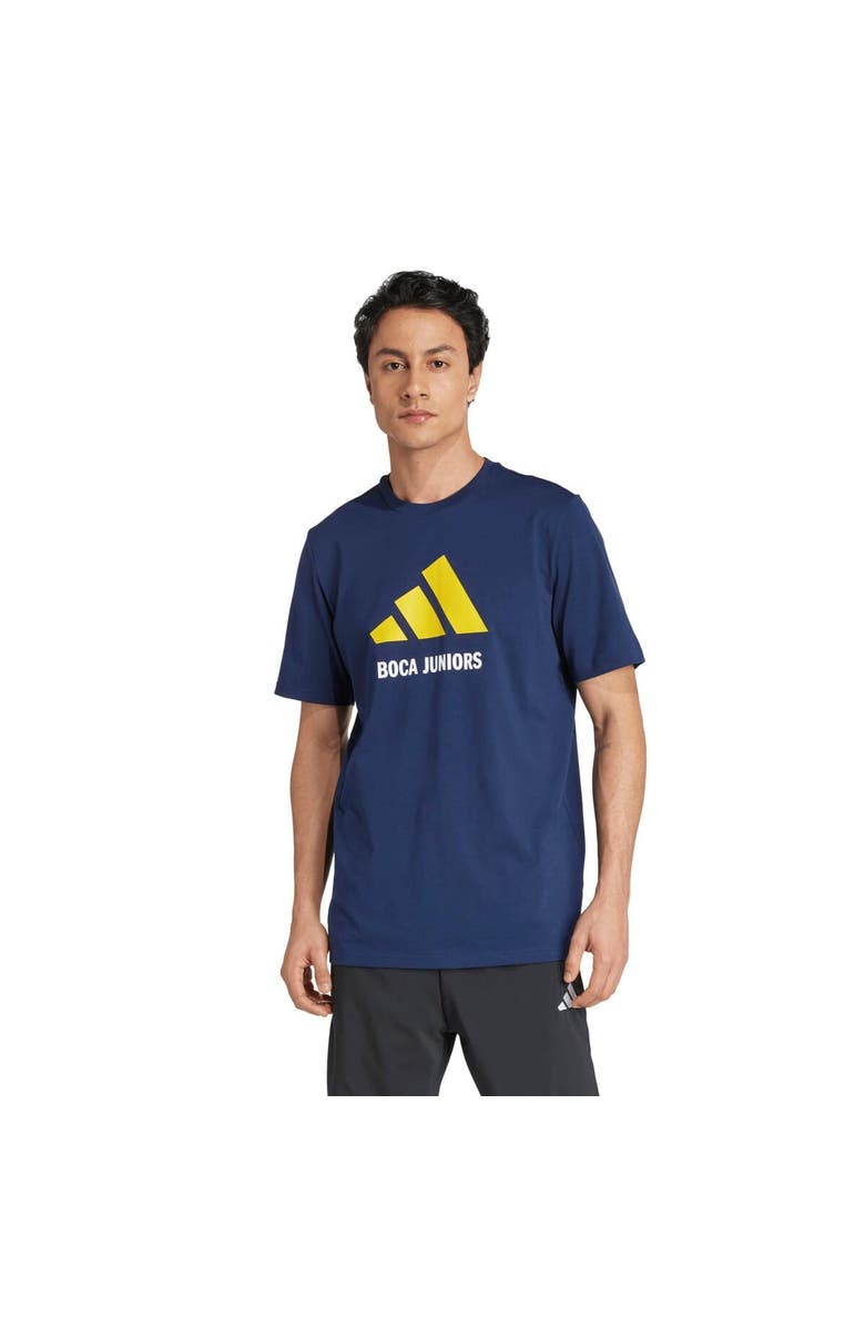 adidas Men's adidas White Boca Juniors Three-Stripes Wordmark T-Shirt, Alternate, color, Navy