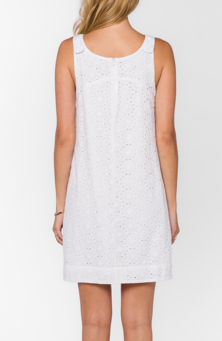 VELVET HEART Eyelet Sleeveless Shift Dress, Alternate, color, Optic White