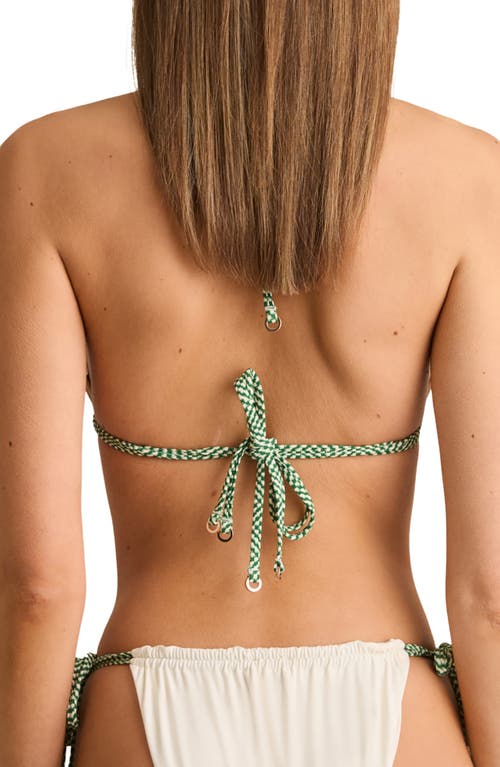 Reiss Womens White Green Rue Triangle Bikini Top In White