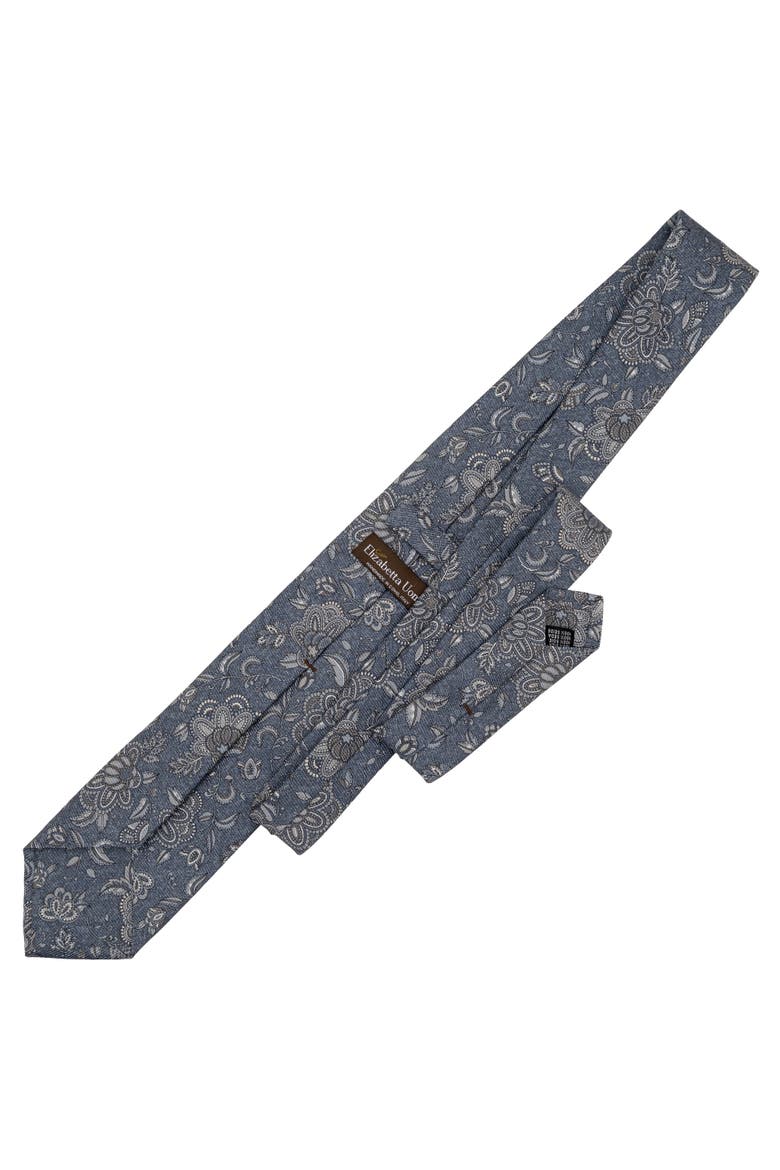 Sartori - Extra Long Printed Silk Tie for Men, Alternate, color, Denim Blue