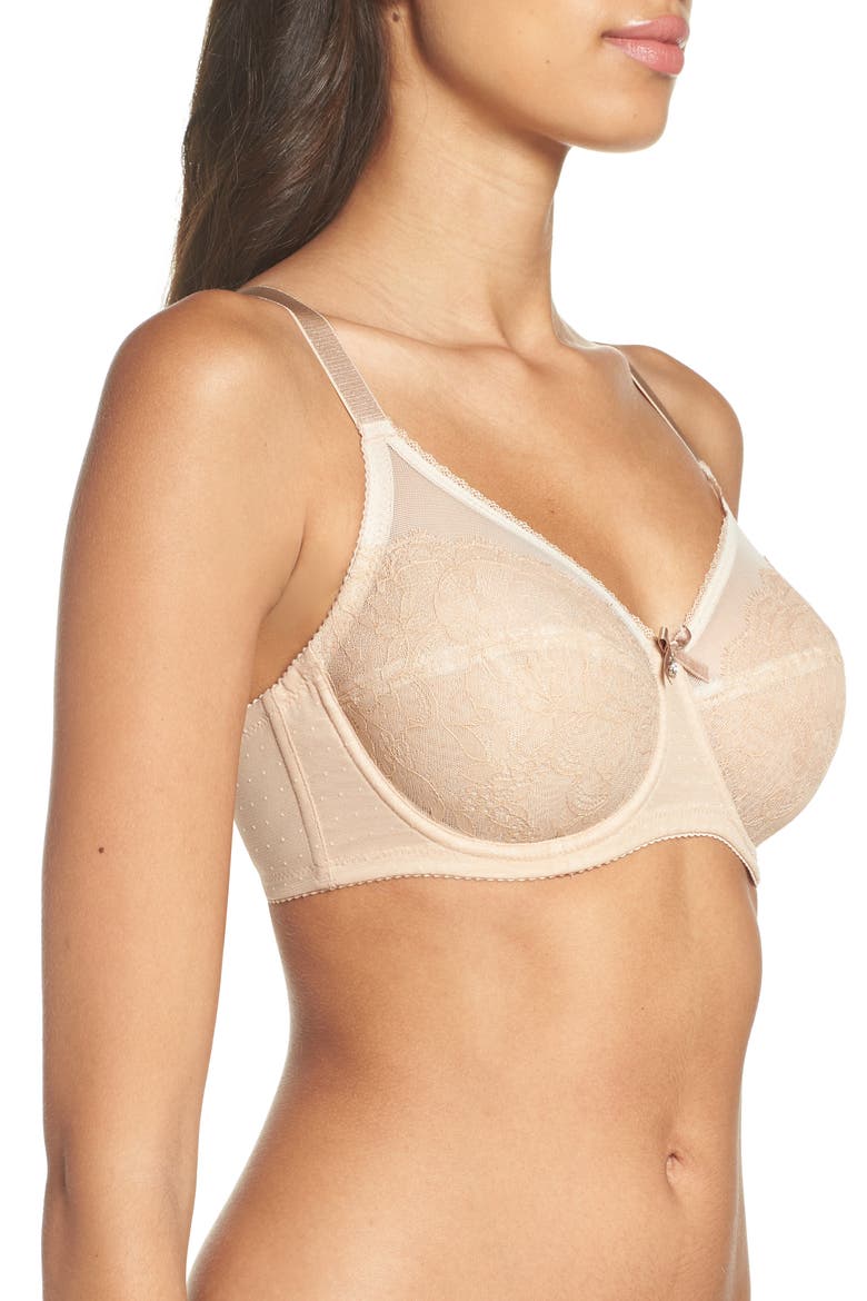 Retro Chic Full Figure Underwire Bra, Alternate, color, TOAST