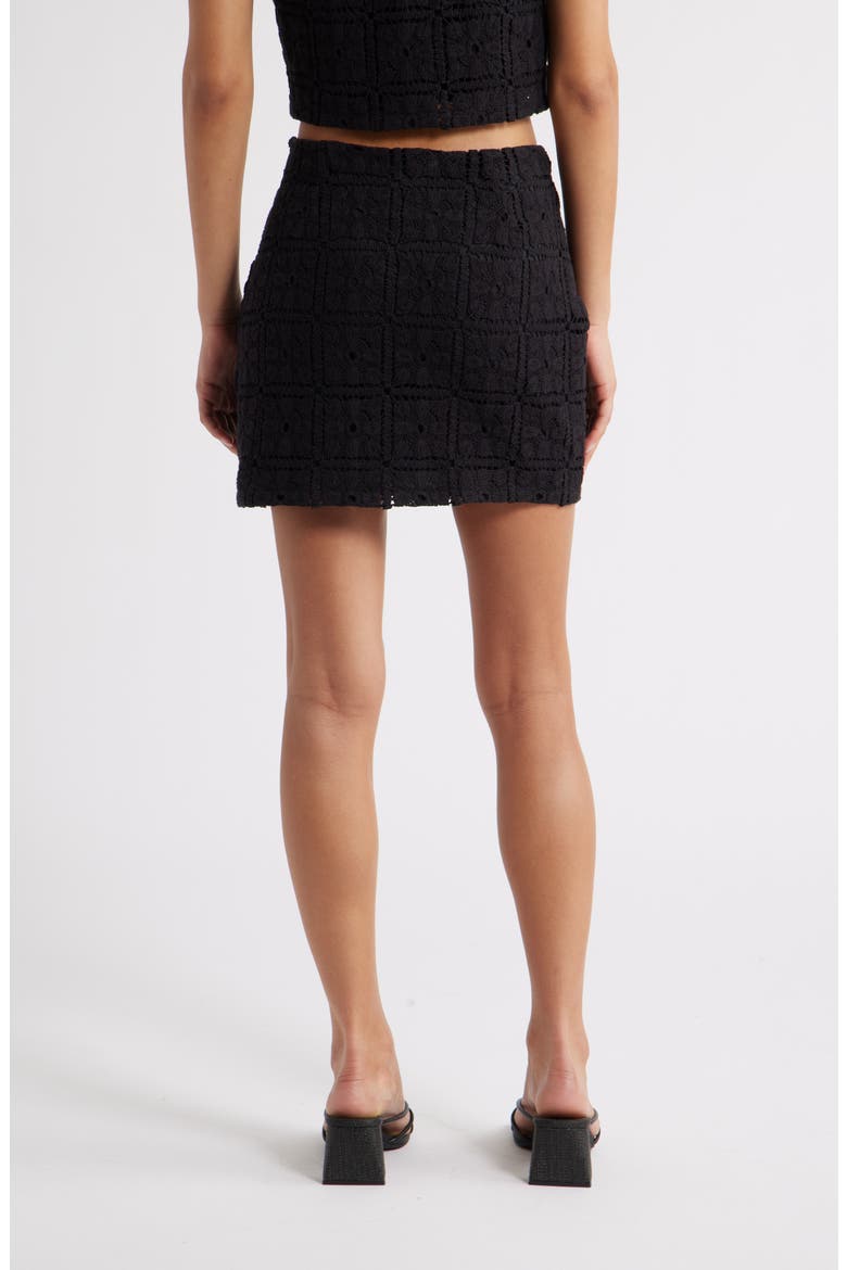 Textured Knit Miniskirt, Alternate, color, BLACK