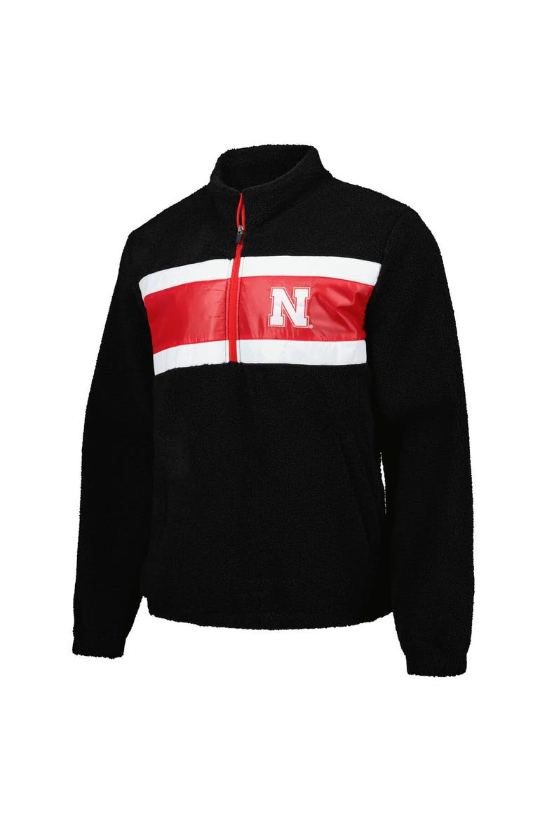 Men's G-III Sports by Carl Banks Black Nebraska Huskers Pinch Runner Half-Zip Top, Alternate, color, Black
