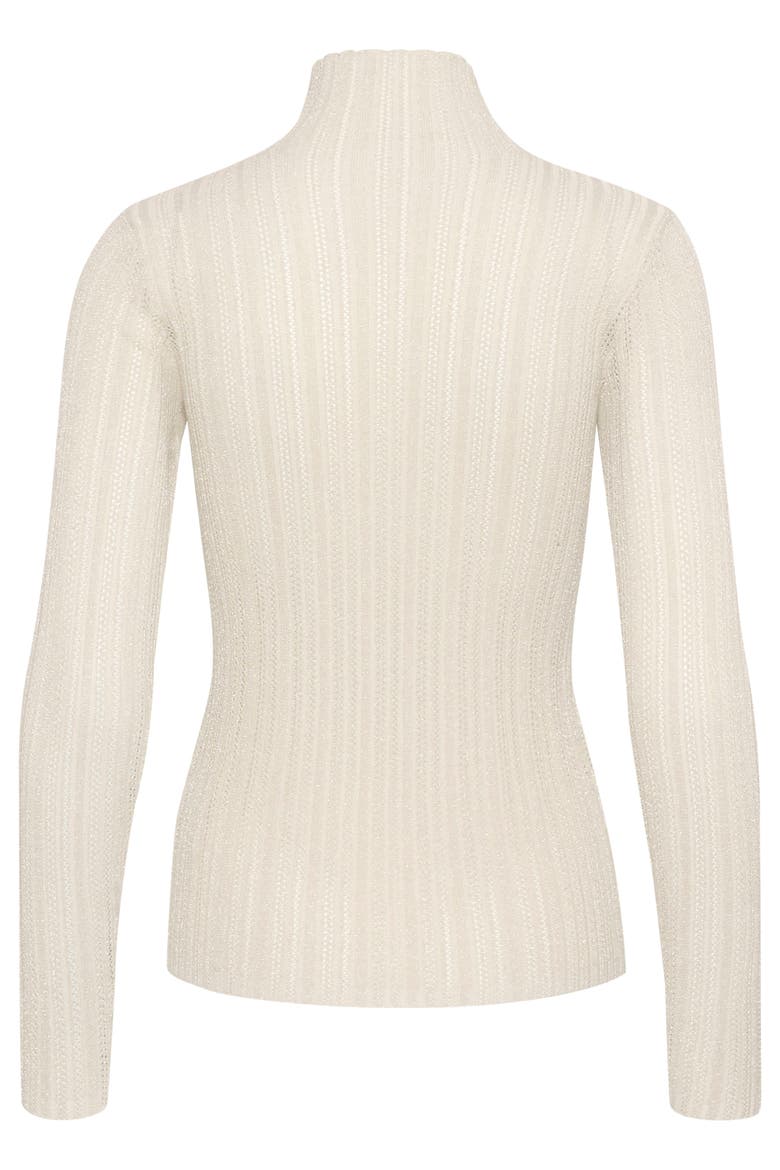 SLLaisa Metallic Turtleneck Pullover, Alternate, color, Silver