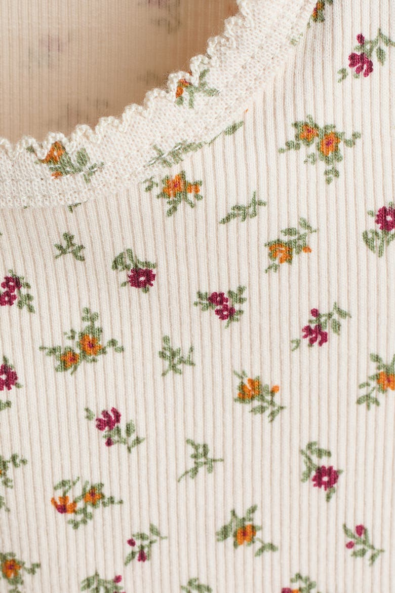 2-pack Cotton Jersey Tops, Alternate, color, Dark dusty pink/floral