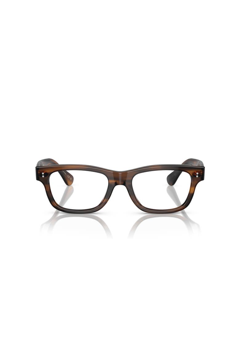 53mm Rectangle optical glasses, Alternate, color, Brown