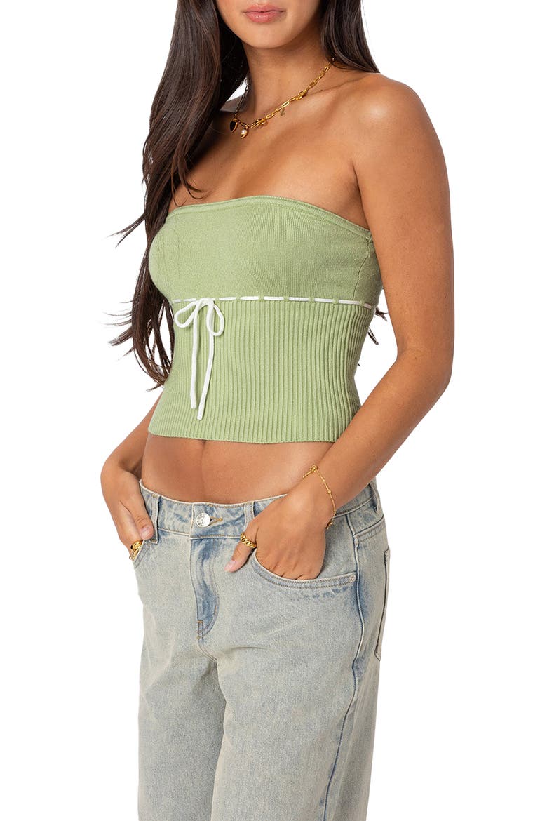 Elsie Crop Rib Tube Top, Alternate, color, SAGE