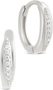 Sterling Forever Denise Cubic Zirconia Pavé Huggie Hoop Earrings