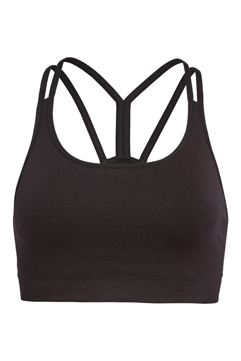 Seamless Strappy Sports Bra, Main, color, BLACK
