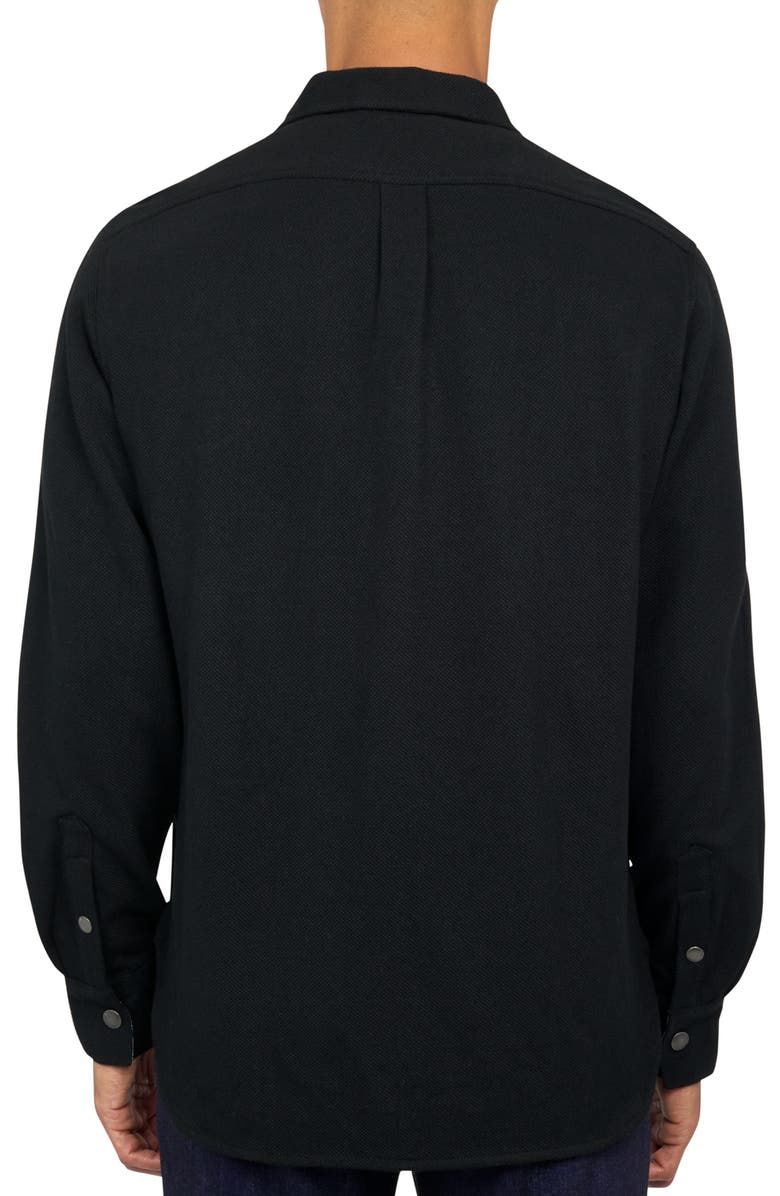 Brooklyn Brigade Solid Waffle Knit Shirt Jacket, Alternate, color, Black