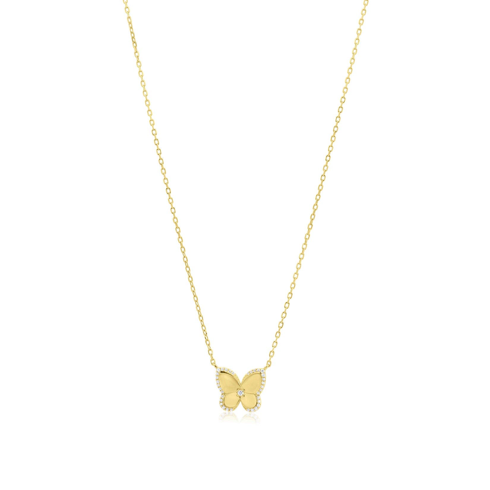 The Lovery Fine Jewelry Cz Halo Butterfly Necklace (Women) | Nordstrom