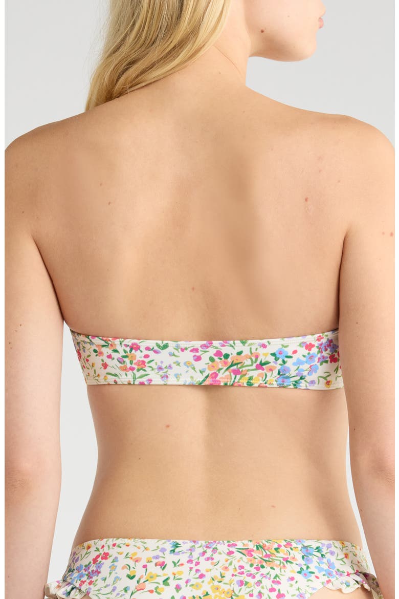 Ruffle Bandeau Bikini Top, Alternate, color, WILDFLOWER