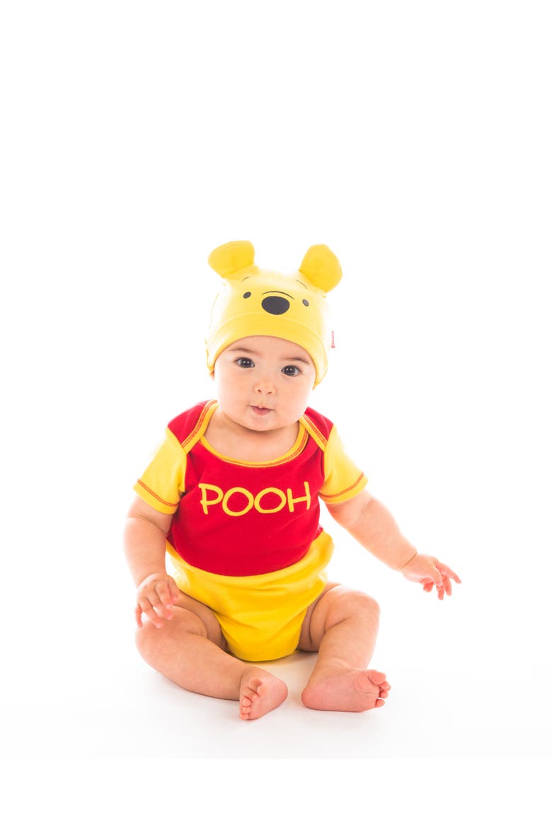 Pixar 2-Piece Bodysuit and Hat Set, Alternate, color, Yellow Red Pooh