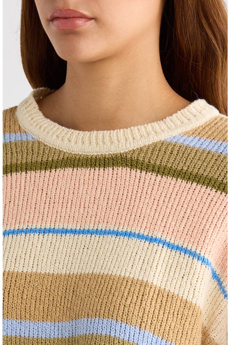 Stripe Cotton Blend Sweater, Alternate, color, LIGHT PEACH