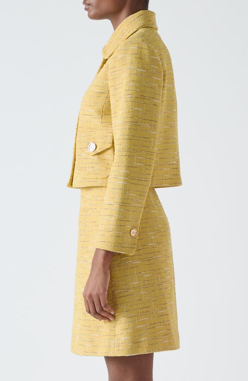 Lk Bennett Varley Tweed Jacket In Yellow