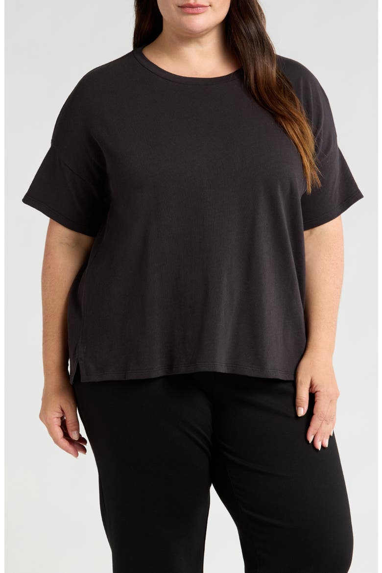 Organic Cotton Crewneck T-Shirt, Main, color, BLACK