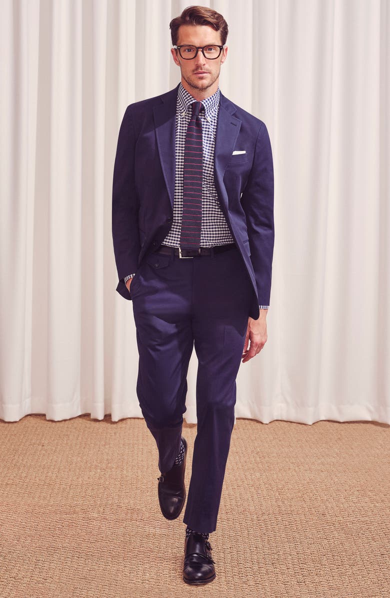 Brooks Brothers Stretch Cotton Two-Button Suit Jacket, Alternate, color,