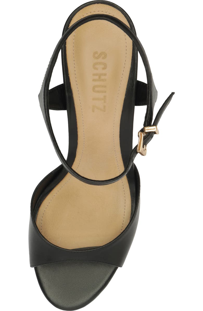 Schutz Lys Ankle Strap Platform Sandal, Alternate, color, Black