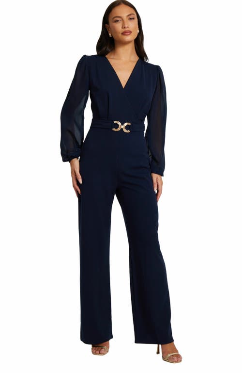 QUIZ Chiffon Buckle Palazzo Jumpsuit in Navy  product