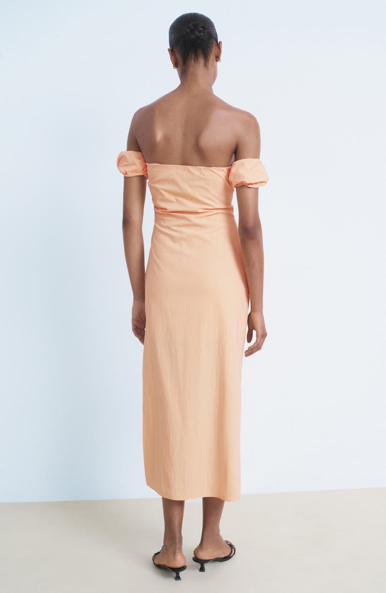 MANGO Strapless Midi Dress, Alternate, color, Peach