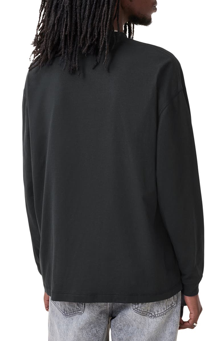 AllSaints Finn Oversize Long Sleeve Mock Neck Cotton T-Shirt, Alternate, color, 