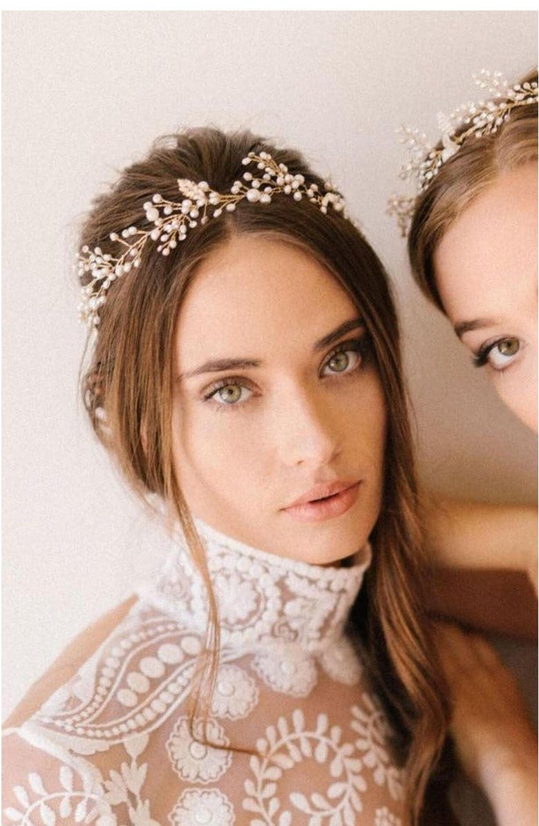 Untamed Petals Elwood Freshwater Pearl Hair Vine, Alternate, color,