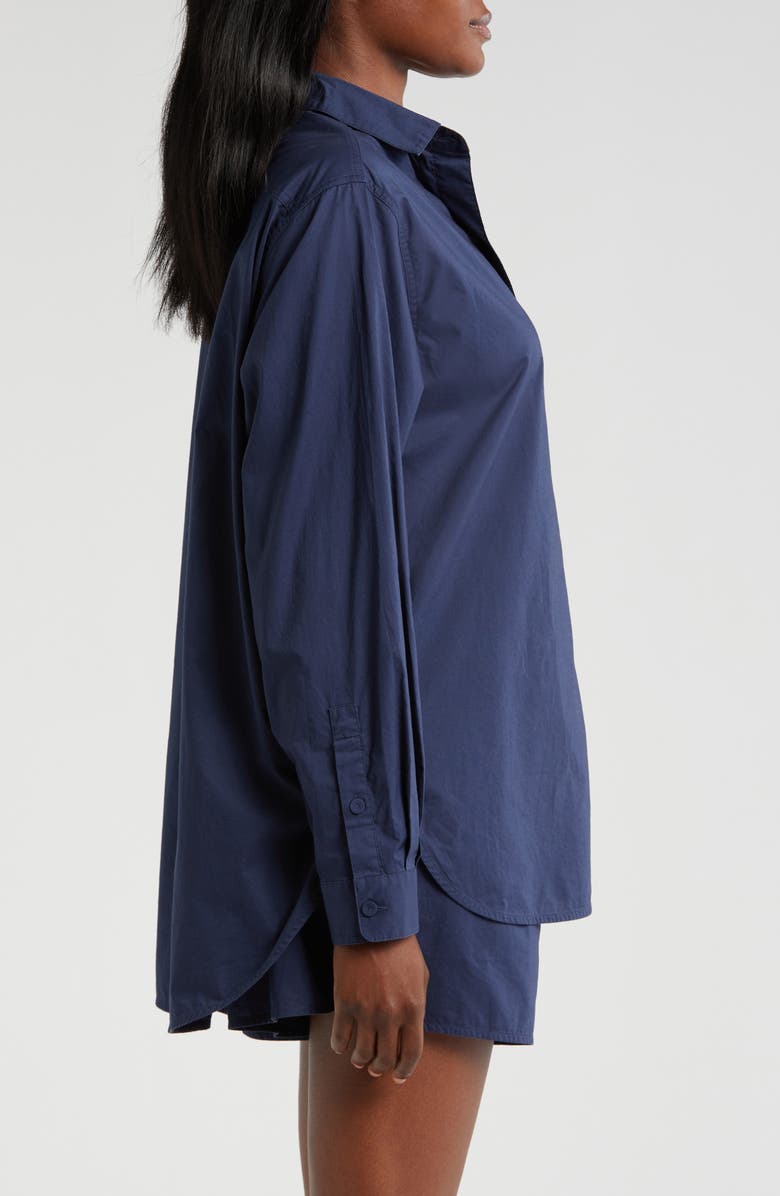 Lunya Airy Cotton & Silk Curve Hem Short Pajamas, Alternate, color, Deep Blue
