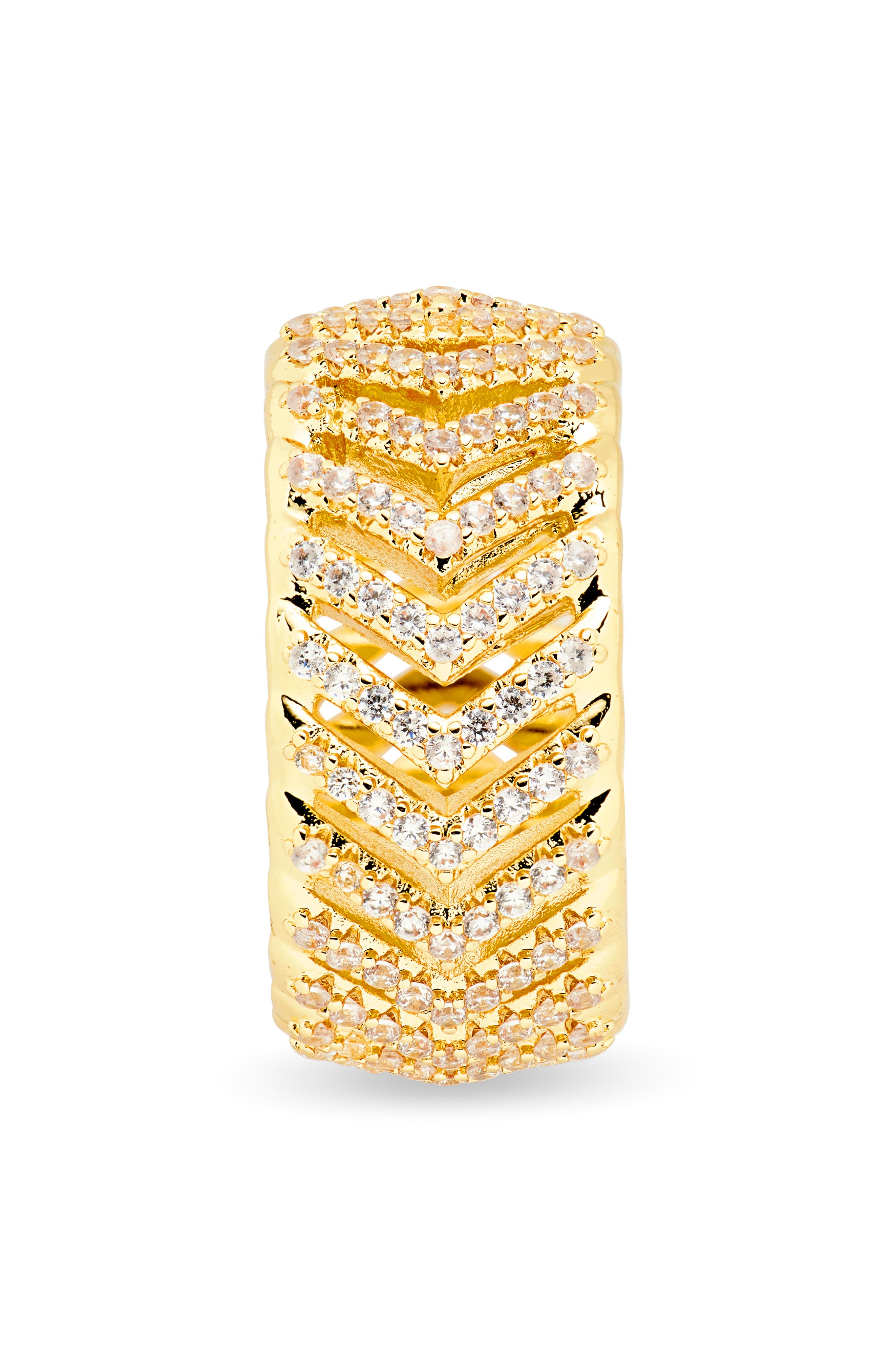 Covet Pavé Crystal Herringbone Band Ring (Women) | Nordstromrack