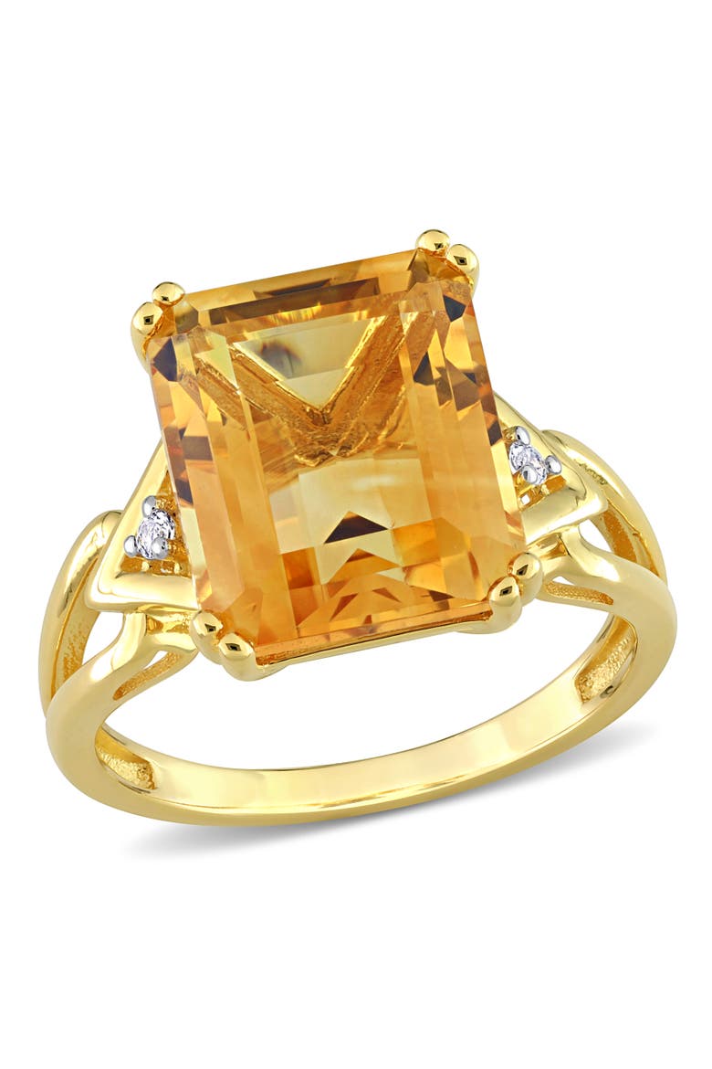 Gemstones & White Topaz Cocktail Ring, Main, color, Citrine/Yellow-Plated