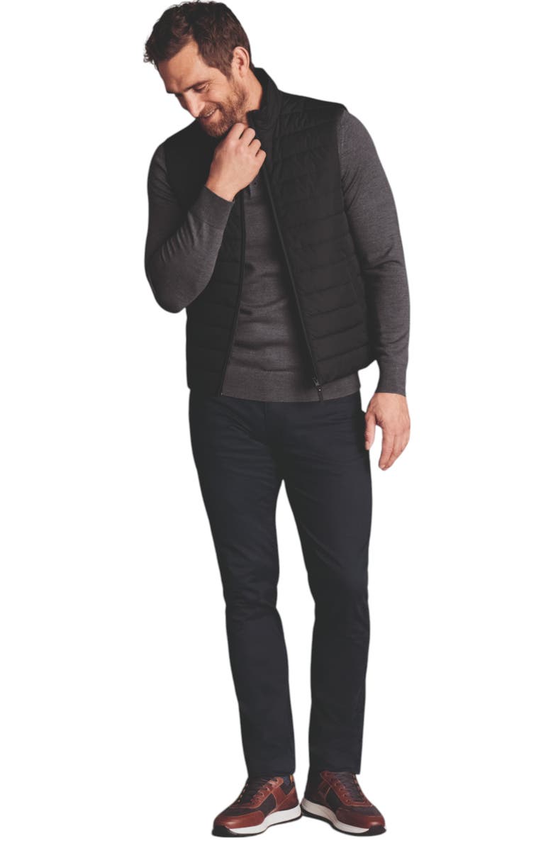 Charles Tyrwhitt Lightweight Quilted Vest, Alternate, color, Black